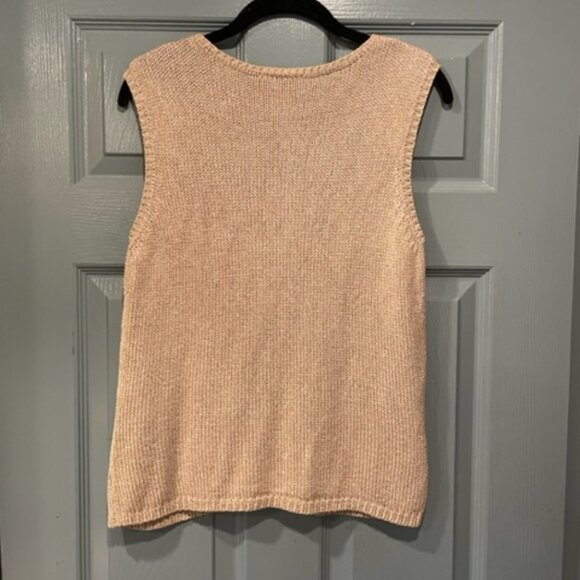 Talbots Sleeveless Sweater, L, silk, tan, worn once - Picture 2 of 3